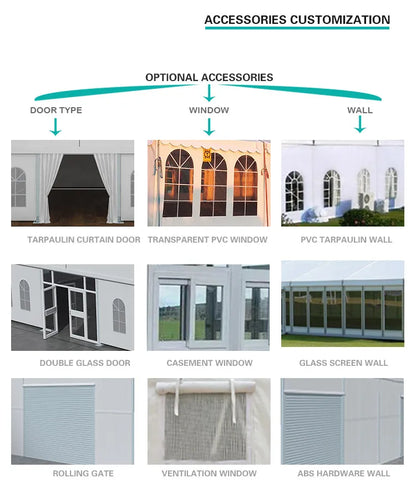 50 200 300 500 People Luxury Clear Tent Decoration Canopy Marquee Tent Rental Sale Outdoor Transparent Wedding Party Tents
