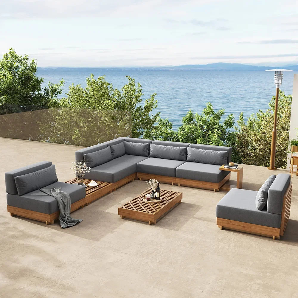 Popular Outdoor Teak Patio Furniture Teak Outdoor Furniture Sofa With Quick Dry Foam