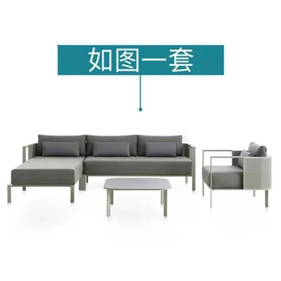 Modern Aluminum Garden Sofa Set - Durable and eco-friendly outdoor furniture with optional PE rattan frame