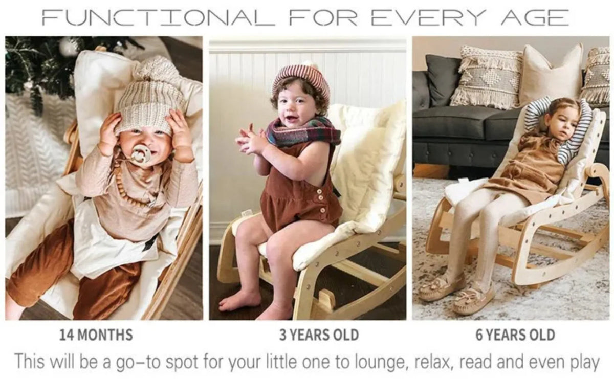 Rocking horse for children baby rocking chair solid wood home newborn recliner multifunctional wooden baby soothing chair ins