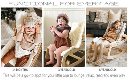 Rocking horse for children baby rocking chair solid wood home newborn recliner multifunctional wooden baby soothing chair ins
