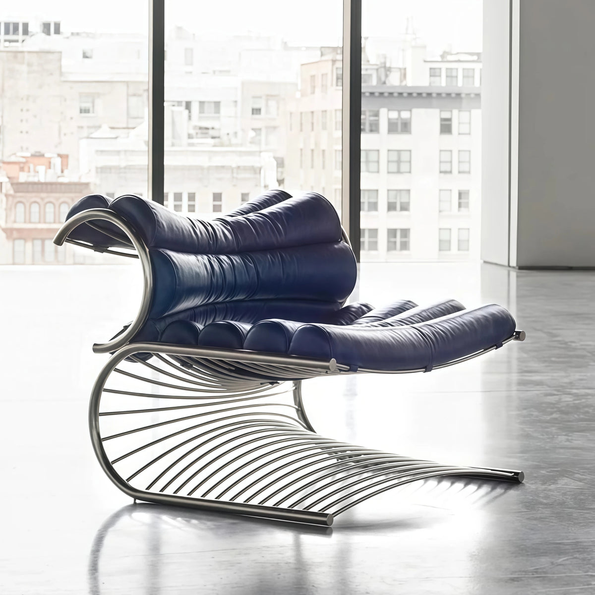 Nordic designer single back lounge chair creative hardware special-shaped home living room ergonomic model