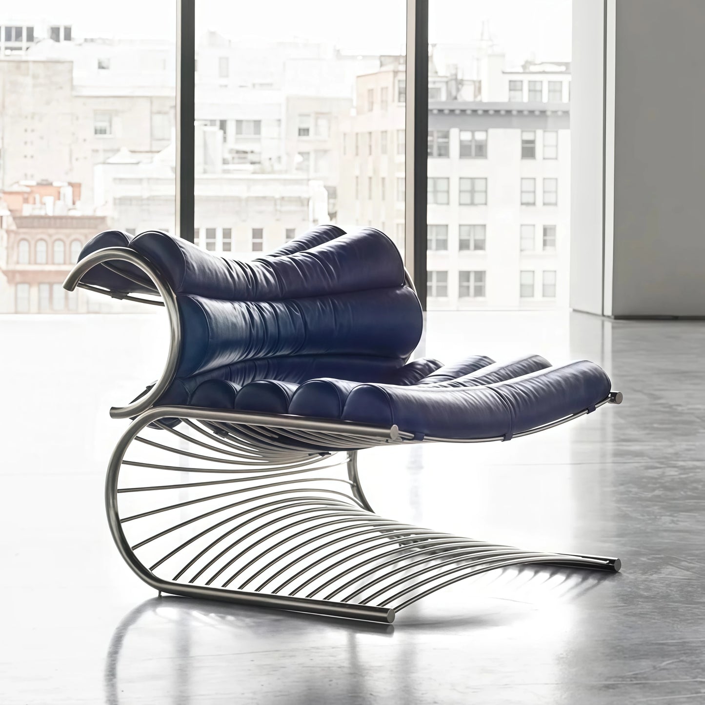 Nordic designer single back lounge chair creative hardware special-shaped home living room ergonomic model
