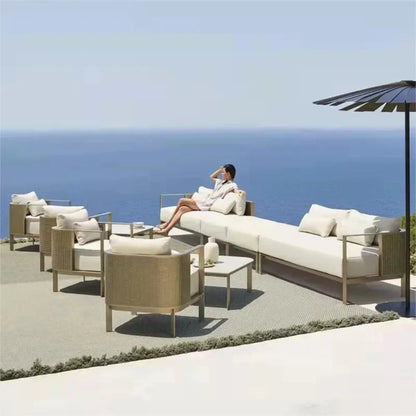 Outdoor furniture courtyard open-air garden outdoor waterproof and sun-proof balcony villa hotel simple leisure sofa combination