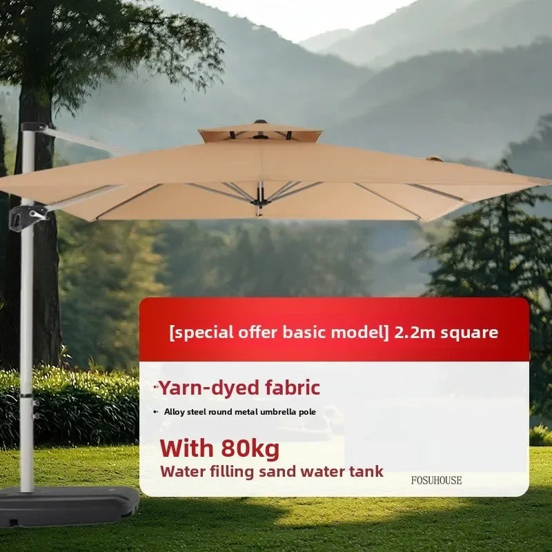 Outdoor Patio Umbrellas Roman Open-air Balcony Villa Garden Large Parasol Commercial Outdoor Stall Sunshade Umbrella with Base A