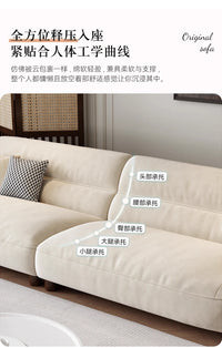ZML modern minimalist cloud skin-friendly flannel small apartment living room straight row sofa