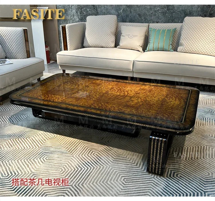 Italian light luxury leather sofa combination