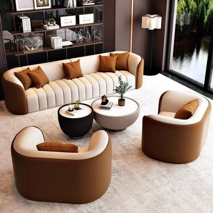 Canapé de luxe léger, petit appartement, salon, zone d'assise, réunion, invités, canapé à rangée droite