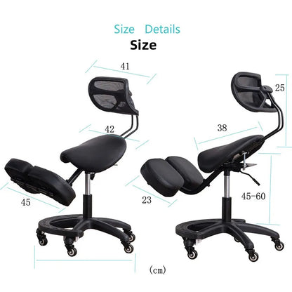 Kneeling Chair Adult Ergonomic Correction Chair Saddle Chair Double Cushion Adjustable Anti-Hunchback Position Learning