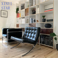 Comfortable Ergonomic Living Room Chair with Genuine Leather Backrest for Study, Cafe, and Gaming Use