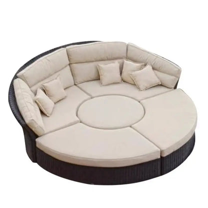Modern Design High Quality PE Rattan Luxury Lounger Sunbed Patio Chair Set Waterproof Garden Furniture