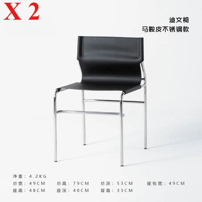 Italian Simple Saddle Chair, Bauhaus Design Dining Chair, Stainless Steel Backrest Chair, Wholesale Available, Home Furniture