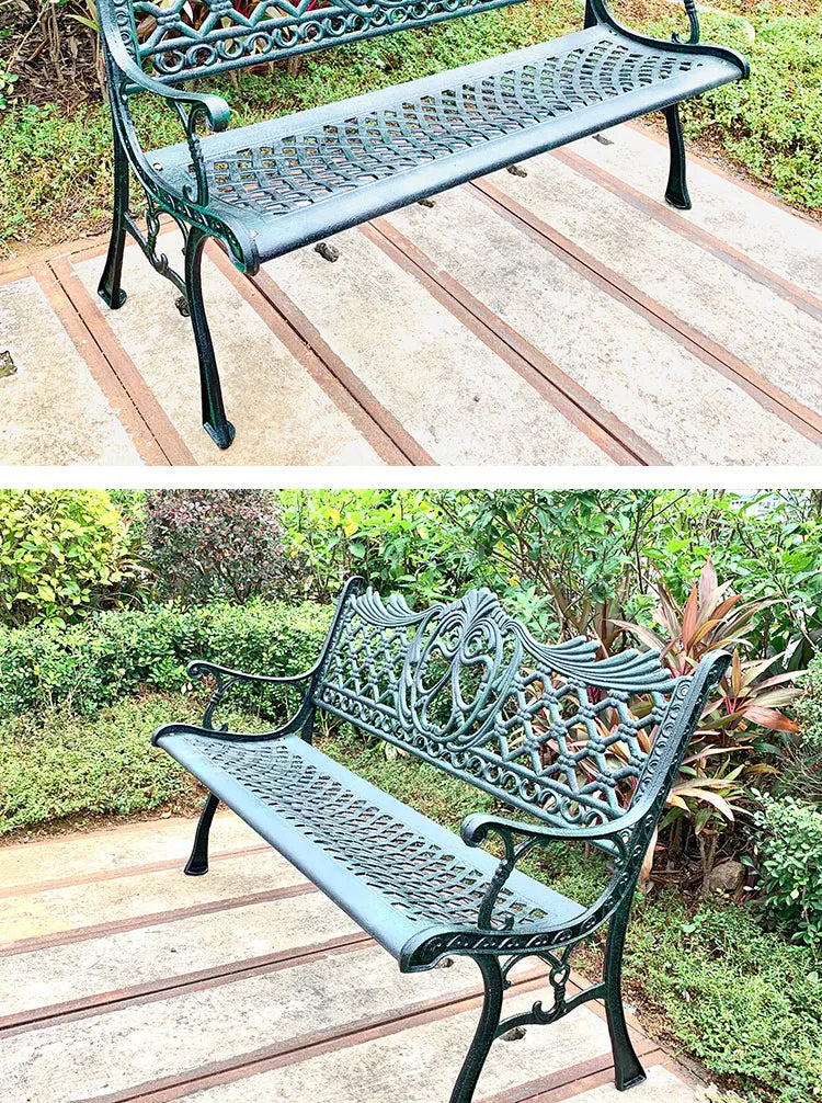 Hot Sales Cast Iron Outdoor Park Street Bench Seat Durable Metal Garden Bench