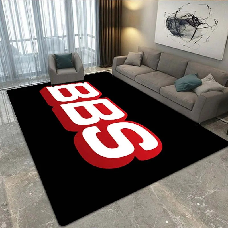 Motorsport Carpet Mat Rug - Racing Wheel Logo Home Decoration for Living Room Garage Non-Slip Floor Mat Bedroom Decor Carpet