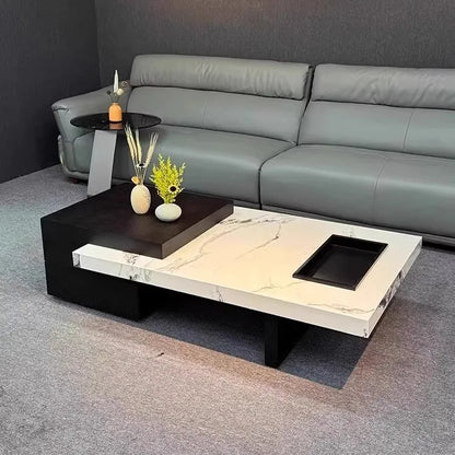 High Marble Coffee Table Elegant Minimalist Modern Luxury Coffee Table Large Office Living Room Furniture Tavolo Basso XYCJ