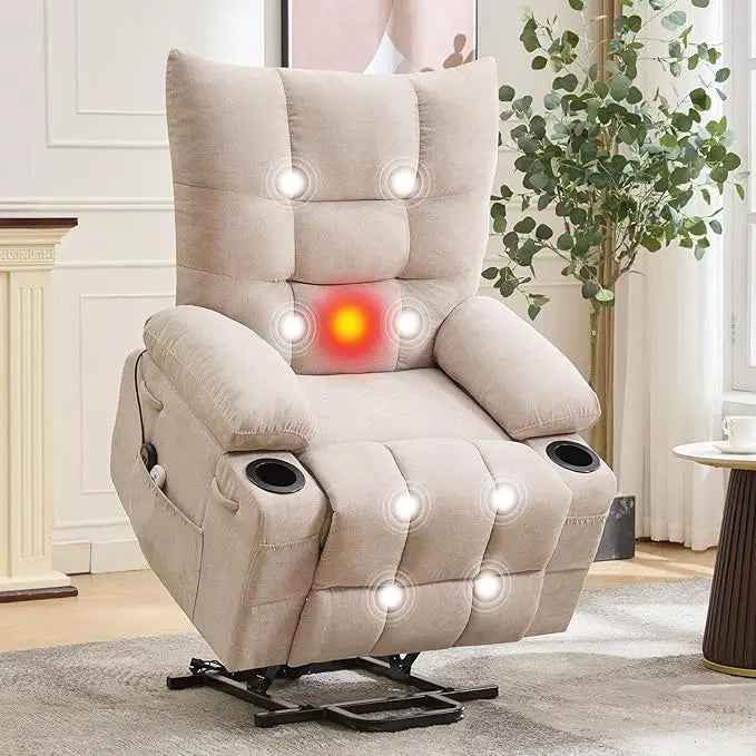 Power Lift Recliner Chair for Elderly - Electric Massage & Heat Recliner with 45° Assist Stand, Living Room Sofa for Small Space