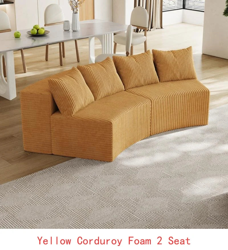 Curved Modular Sectional Foam Sofa with 12 Pillows, Semi-Circular Design for Living Room, Bedroom, Office, Leisure, Nap,