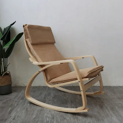 Simple and modern Nordic Boang rocking chair easy chair solid wood recliner lazy pregnant woman chair balcony lounge