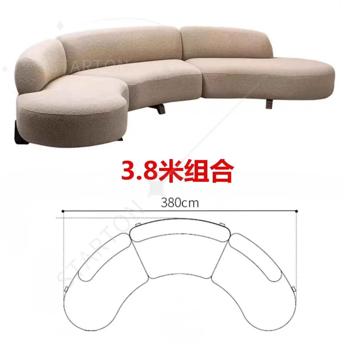 Curved Modern Soft Unique Sofa Kawaii Wood Foam Nordic Luxury Sofa Sectional Lounge Designer Divano Letto Living Room Furniture