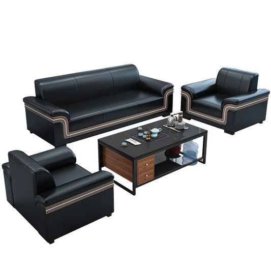 Simple Business Office Sofa Set Coffee Table Modern Luxury Reception Furniture for Three-Person Meetings Meeting Room Furniture