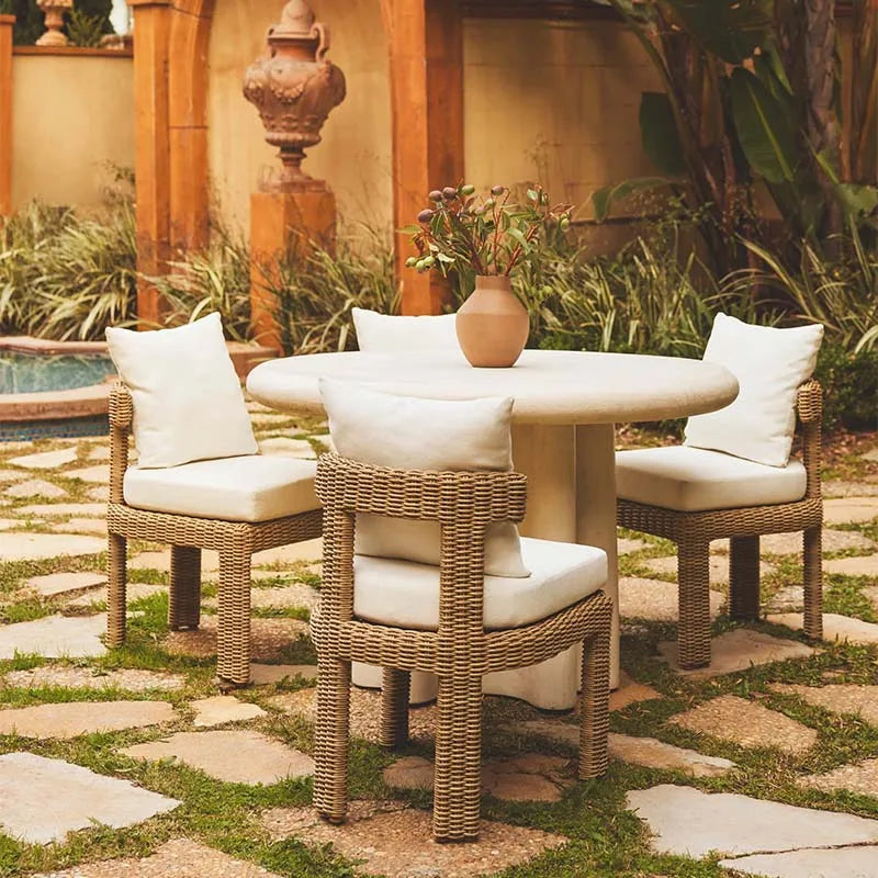 Outdoor courtyard garden, leisure rattan sofa, rattan chair combination, outdoor balcony, waterproof and sunscreen furniture