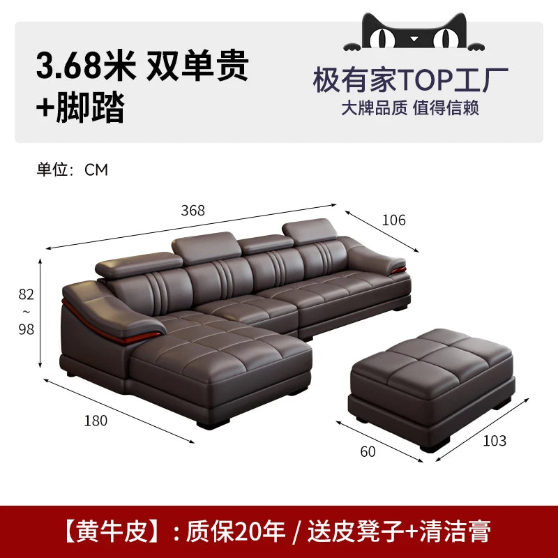 Nordic Genuine Leather Sofas Luxury Armchairs Cinema Comfortable Sofas Living Room Design Fauteuils Salon Home Furniture