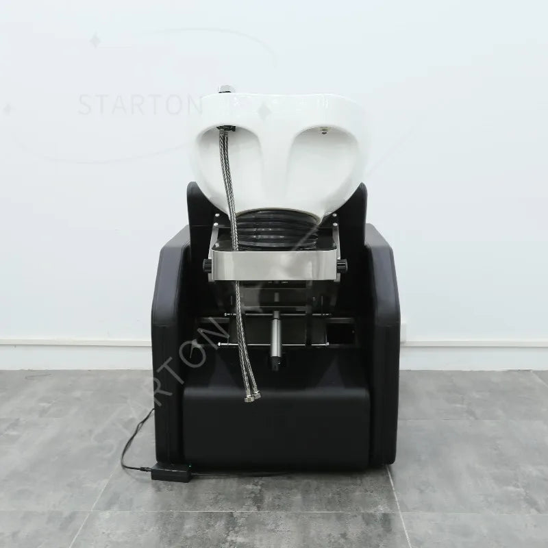 Luxury Electric Height Adjustable Shampoo Chair with Durable Ceramic Basin Modern Design