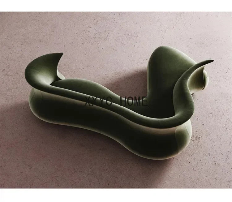 Personalized Art Sofa Hotel Villa Lobby Curved Shaped Reception Leisure Sofa