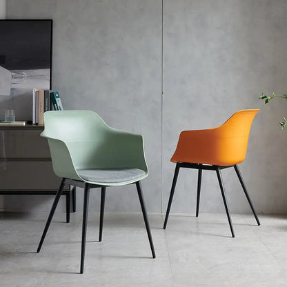 Modern Simple Living Room Chair Plastic Cushion Chair Home Restaurant Armchair Nordic Leisure Chairs Backrest Desk Chairs