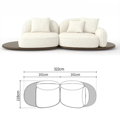 Living Room Coffee Table Designer Creative Three-person Log Style Furniture Modern Simple Modern Morocco Fabric Sectional Sofas