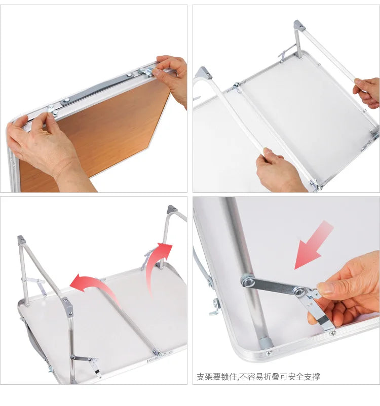 Outdoor Picnic Barbecue Bamboo Wood Bamboo Board Table Camping Portable Portable Folding Table Simple Furniture Computer Table