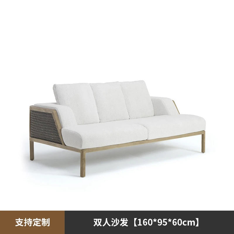 Outdoor rattan sofa, outdoor garden, courtyard, waterproof, sun protection, leisure terrace, furniture combination