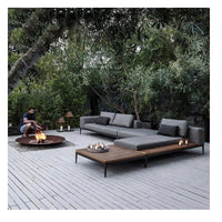 Nordic Modern Hotel Terrace Leisure Sofa Set Wicker Outdoor Garden Furniture Aluminum Frame Outdoor Use