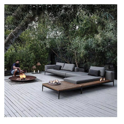 Nordic Modern Hotel Terrace Leisure Sofa Set Wicker Outdoor Garden Furniture Aluminum Frame Outdoor Use