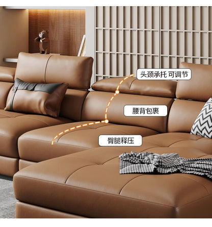 European Living Room Sofa Genuine Leather Sectional Corner Sofas Modular Luxury Sofa Sala De Estar De Luxo Modern Furniture