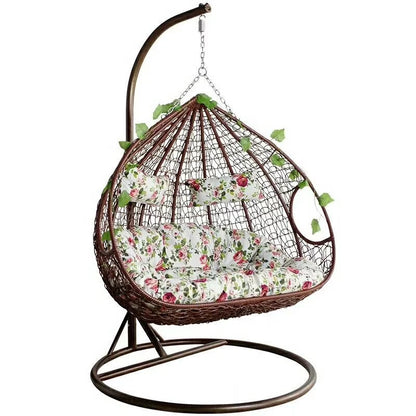 Thickened rattan swing chair Outdoor swing set Strong swing chair frame with waterproof and UV protection