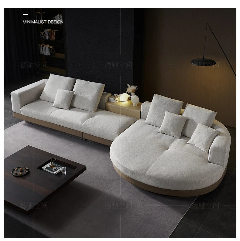 Italian Couch  For Living Room Minimalist Cotton And Linen Fabric Sectional Sofa Large Flat Floor Designer Living Room Sofas