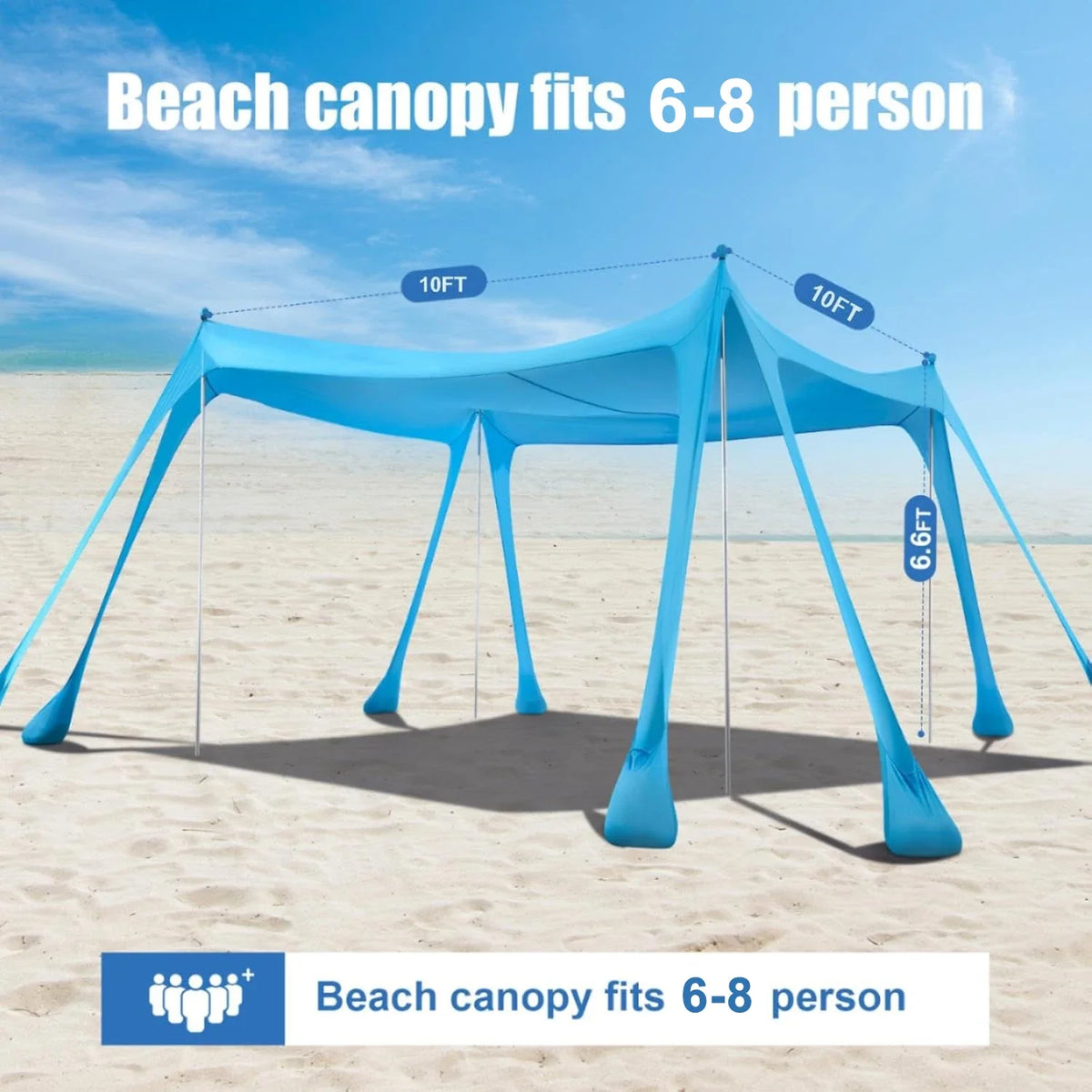 New Lycra Camping Sun Shelter UPF50+ Pop Up Beach Tent Outdoor Shade Beach Canopy for Camping Fishing Backyard Fun or Picnics