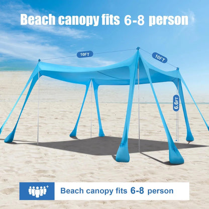 New Lycra Camping Sun Shelter UPF50+ Pop Up Beach Tent Outdoor Shade Beach Canopy for Camping Fishing Backyard Fun or Picnics