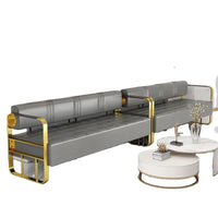 Factory Wholesale Price Gold Salon Waiting Chair Long Chair Multi-chair Waiting Sofa Hall Waiting Sofa