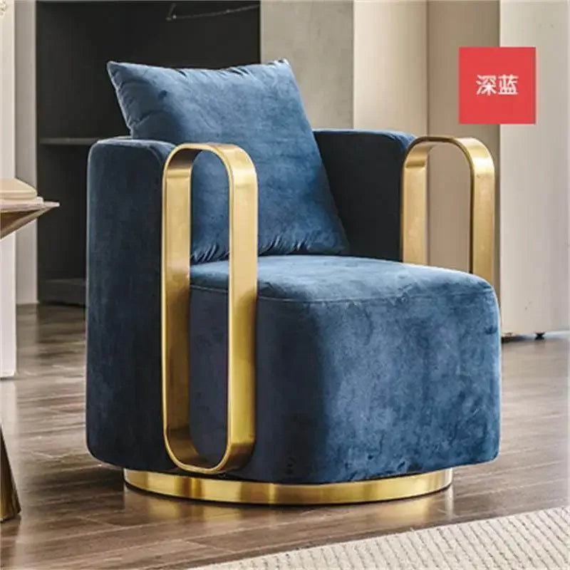 Light luxury rotatable lazy sofa chair hotel clubhouse reception negotiation chair  FT