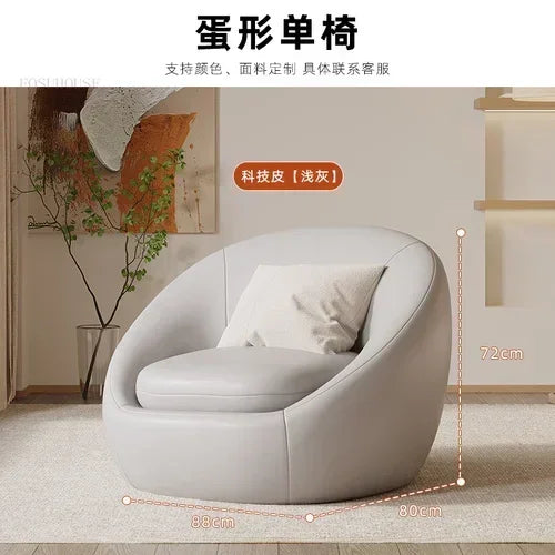 Simple Fabric Living Room Chairs Minimalist Nordic Creative Beauty Salon Lounge Chair Table Home Single Lazy Sofa Backrest Chair