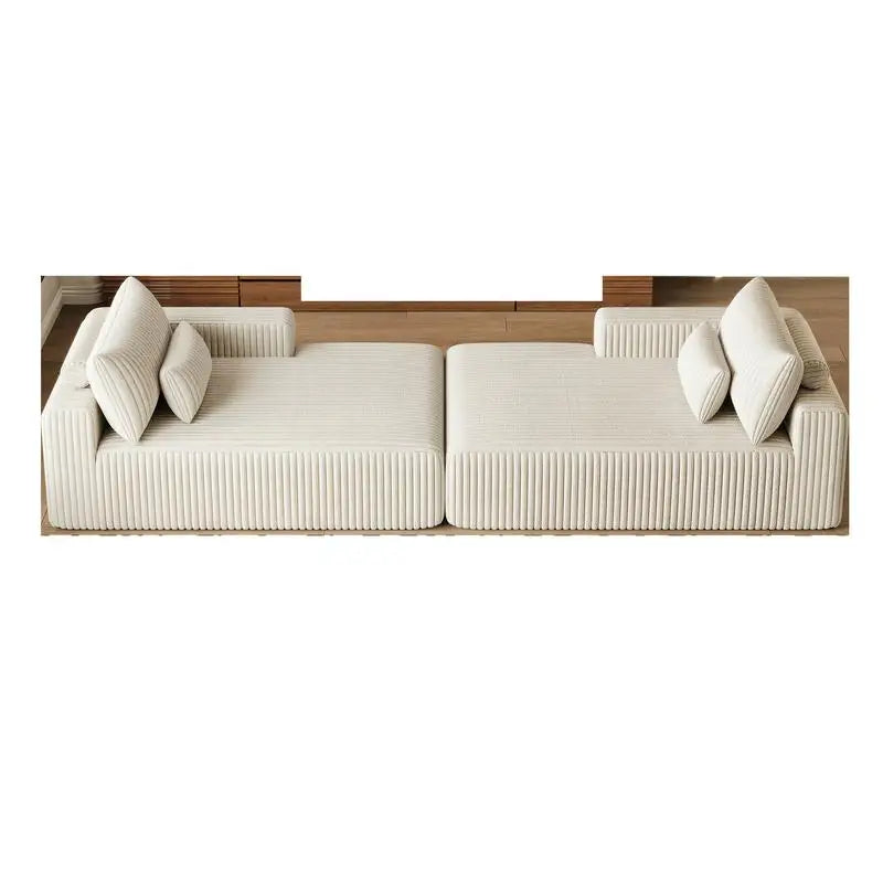 Vacuum Compressed Comfy Corduroy Fluffy Sofa Set Furniture Living Room Modular Couch Modern L Shape Sectional Sofa