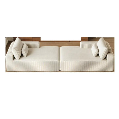 Vacuum Compressed Comfy Corduroy Fluffy Sofa Set Furniture Living Room Modular Couch Modern L Shape Sectional Sofa