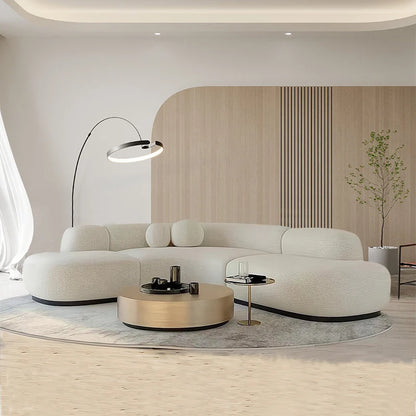 Italian light luxury curved wabi sofa special-shaped corner large apartment living room model room designer milk white sofa
