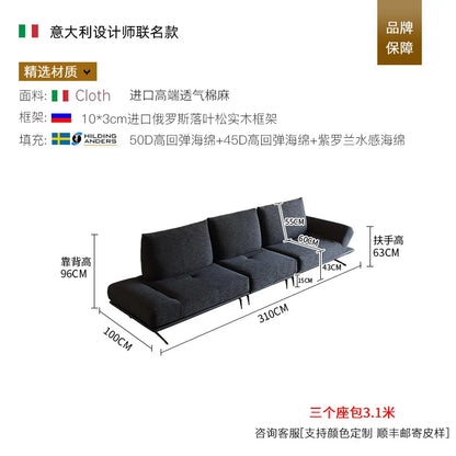 Bedroom Rotatable European Couch Linen Nordic Modern Double Living Room Sofa Chaise Puffs Lounge Luxury Muebles Trendy Furniture