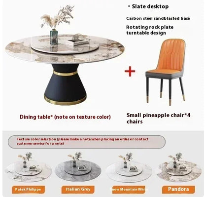 Round Sliding Table Luxury Table Stainless Steel Kitchen Islands Transparent Mesa Comedor Garden Furniture Sliding Dining Wash