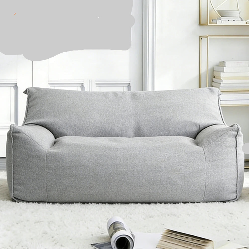 OTAUTAU Bean Bag Cover 2-seat Cotton Linen Couch Armchair Sofa Pouf Beanbag Cover SF159【No Filler!Need Buy Filler Yourself!】