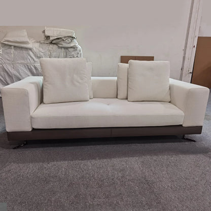 Modern Minimalist Living Room Furniture Microfiber Leather 3 Seat Section Couch Line Fabric Modular Sofa