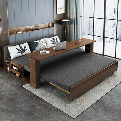 custom. [2675 People Favorited] Solid Wood Sofa Bed Small Apartments, Multifunctional Living Room Study Room, Push-Pull Fold
